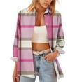 thumbnail image 5 of Xuniizn Womens Button Down Shirts Plaid Long Sleeve Shirts for Women Collared Fall Business Casual Blouses Lightweight Work Tops, 5 of 6