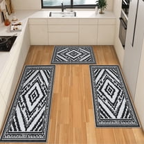 IsecretJoy Washable Kitchen Rugs Sets of 3, Non Slip Kitchen Mats for Floor Waterproof & Stain Resistant Runner Rug for Kitchen, Laundry Room, Hallway