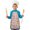 Colorful Mushroom Cartoon, variant on Colorful Mushroom Doodle Beige Pattern Kids Aprons for Girls and Boys,Adjustable Neck Strap Toddler Aprons for Kids Cooking Baking