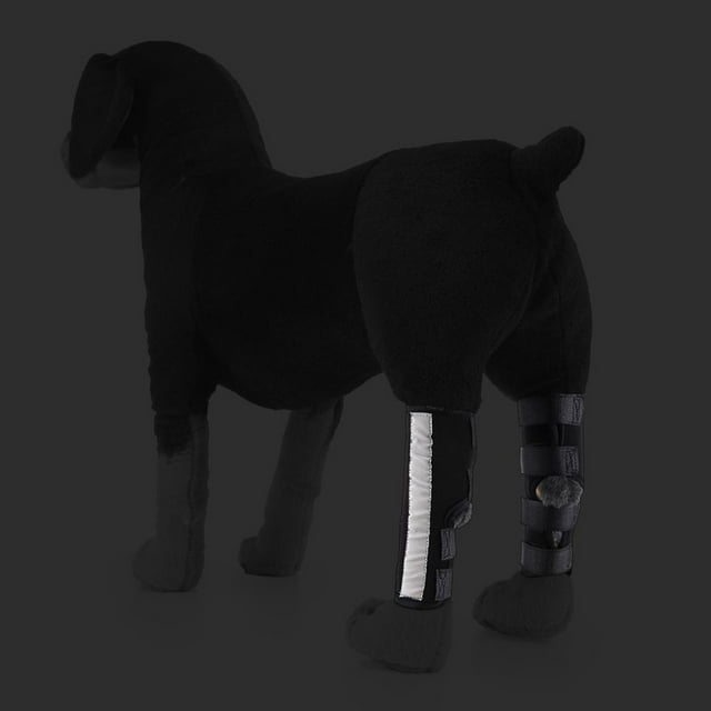 1 par de abrazadera para pata traera para perro, envoltura reflectante para junta de corvejón ,, L Rojo Azul Negro - Negro Yinane Rodilleras para mascotas