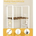 thumbnail image 5 of Free Standing Towel Racks for Bathroom with U-Shaped Detachable Dividers, 3-Tier Floor Towels Holder Stand with Shelf & 8 S-Hooks, Metal Pool Towel Storage Organizer for Home, Poolside, White, 5 of 14