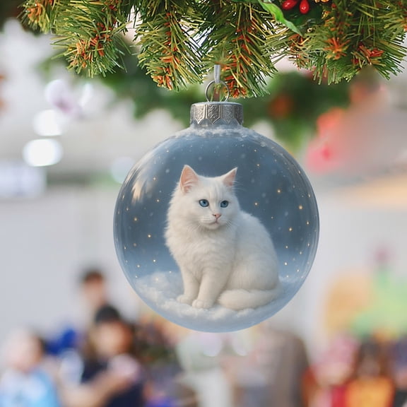chaungfeng Cute Cat Christmas Ornaments,3.14" 3D Cute Cats Christmas PVC Ornaments,for Cats Lovers,Home Party Centerpiece, Unleash Festive Charm (Ragdoll)