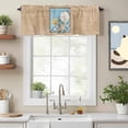 thumbnail image 2 of Curtain Valance for Windows, Sea Starfish Coral Conch Kitchen Valances Rod Pocket Short Curtains, Coastal Theme Retro Blue Beige Window Valance for Bedroom Bathroom Living room 42x18in, 2 of 9