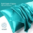 thumbnail image 5 of PiccoCasa Satin Pillowcases Standard Pillow Covers Set of 2, Queen Teal, 5 of 7