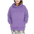 thumbnail image 2 of Xcmzpl Hoodies for Women Cute Solid Color Hooded Sweatshirt Lightweight Sweater Tops Comfort Long Sleeve Blouses Winter Fashion, 2 of 7