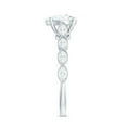 thumbnail image 3 of Rosec Jewels Pear Shaped Lab Diamond Cathedral Engagement Ring (5x7 mm, EF-VS Quality), 925 Sterling Silver, US 4.00, 3 of 8