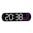 thumbnail image 4 of Reloj despertador digital con luz ambiental colorida de 12/24 horas para dormitorio, aula y dormitorio. Rosa roja, 4 of 7