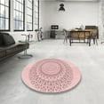 thumbnail image 4 of Ahgly Company Machine Washable Indoor Rectangle Transitional Pink Bubble Gum Pink Area Rugs, 7' x 9', 4 of 7