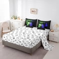 thumbnail image 5 of Manfei Kids Gamepad Controller 7-Piece Twin Bedding Sets,Console Video Game Bedding Comforter Set,Green Purple Ombre Sheet Sets For Boys,Luxury Bedroom Decor Reversible, 5 of 8
