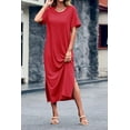thumbnail image 5 of Sherrylily Summer Women T Shirt Dress Casual Drop Shoulder Dresses Side Slit Midi Dress with Pockets, 5 of 7