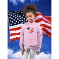 thumbnail image 2 of American Flag Grunge Style Hoodie Juniors -Image by Shutterstock,  Large, 2 of 4
