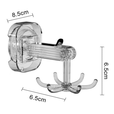 

Waroomhouse Multi-hook for Kitchen Supplies Suction Cup Hook for Bathroom Kitchen Easy Installation Multi-hook Design for Towels Brushes More No Drilling Required