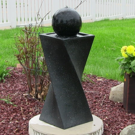 Sunnydaze Black Ball Solar Outdoor Water Fountain With Led Sunnydaze Black Ball Solar Outdoor Water Fountain With Led Light 30 Inch Tall