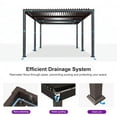 thumbnail image 6 of PURPLE LEAF 11' x 18' Louvered Aluminum Pergola Adjustable Louvre Shade Retractable Hardtop Roof Modern Outdoor Shelter Deck Backyard Garden Bronze, 6 of 10