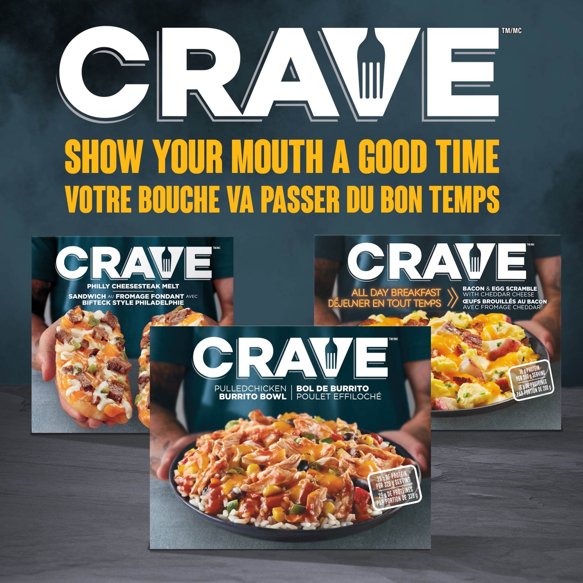 Crave Pulled Chicken Burrito Bowl Frozen Meal, 320g