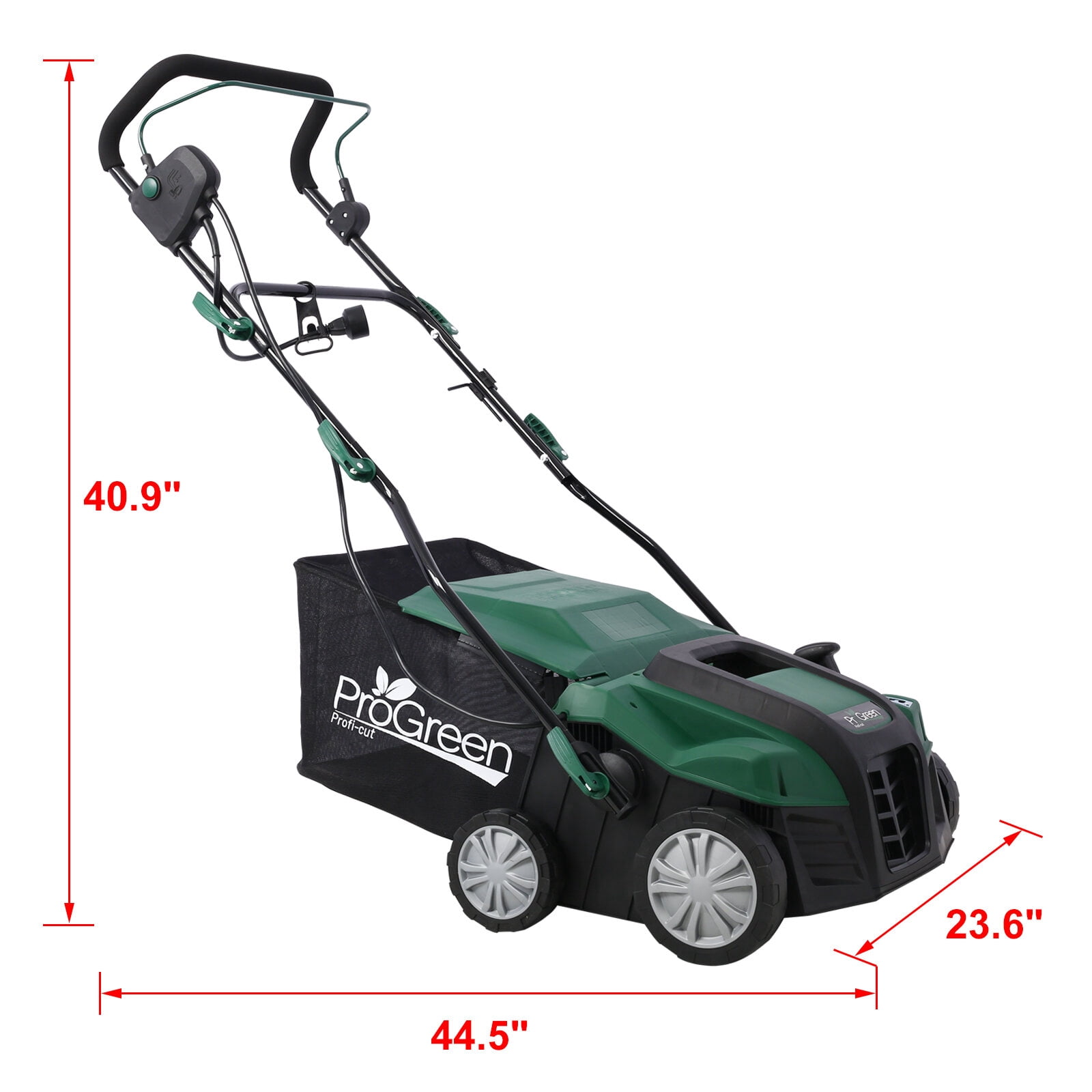 Garden Scarifier, 2-in-1 16INCH Dethatcher Scarifier,15 Amp Electric Lawn Dethatcher,Removable Collection Bag extra large 58QT,
