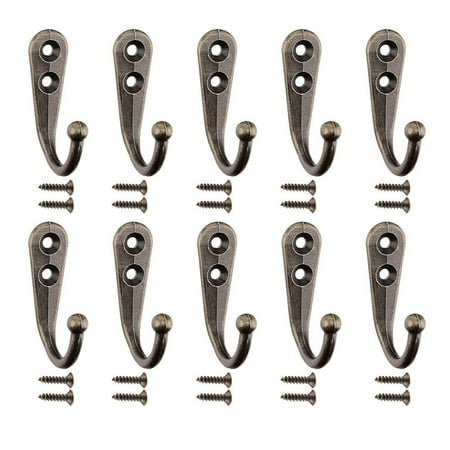 

10X Vintage Coat Hooks Wall Mounted Cast Antique Hook Door Robe Clothes Hangings