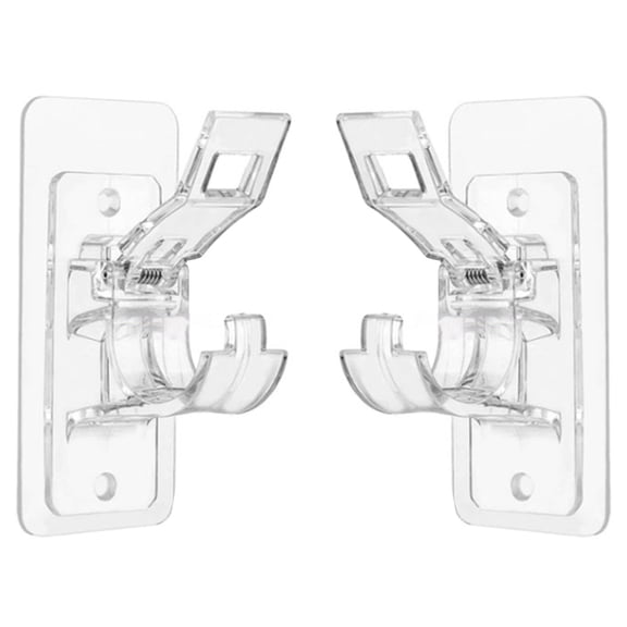 ZPAQI NonDamage Window Curtain Rod Fixtures, NoDrill, Adjustables ABS for Office