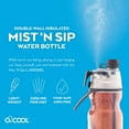thumbnail image 4 of O2COOL Mist 'N Sip Misting Water Bottle 2-in-1 Mist And Sip Function With No Leak Pull Top Spout Reusable Sports Water Bottle (2 Pack) - 20 oz - Basketball, 4 of 4