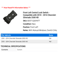 thumbnail image 2 of Front Left Central Lock Switch - Compatible with 2010 - 2014 Chevy Silverado 2500 HD 2011 2012 2013, 2 of 2