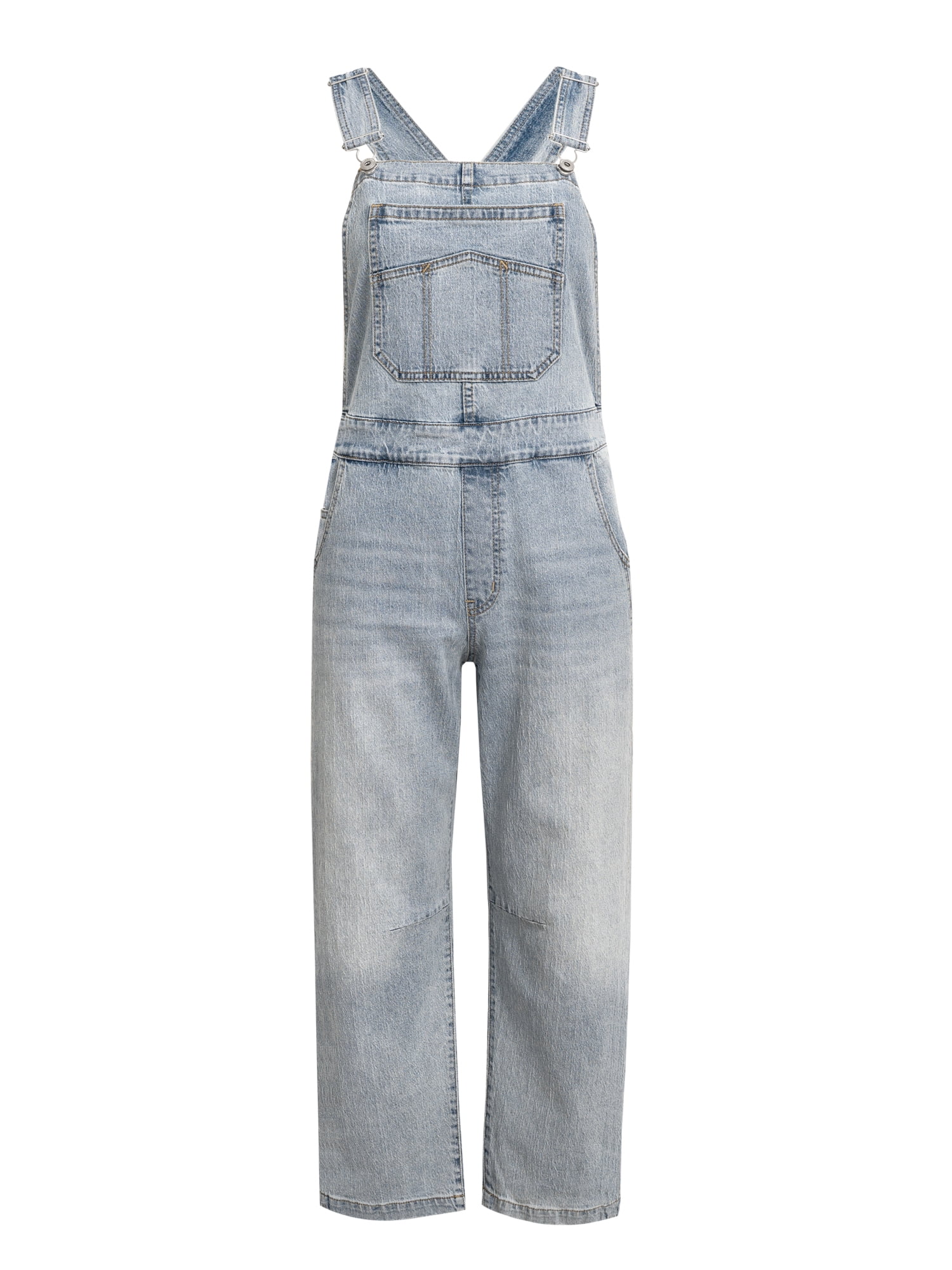 Jessica Simpson Women's Cropped Barrel Leg Denim Overalls, 26" Inseam, Size XS-XL