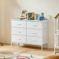 thumbnail image 5 of Yardi Yarda Six-Drawer Cabinet, Tall Dresser Fabric Storage Tower, Wooden Top for Indoor as Living Room, Bedroom, White, 5 of 9
