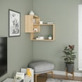 thumbnail image 2 of Ada Home Decor Furniture 23.5" 3 Tier Oak Warner Modern Wall Shelf, 2 of 7