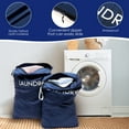 thumbnail image 3 of LINFANG 2 Pcs Portable Laundry Bag Waterproof Oxford Cloth Wet Dry Bag with Zipper and Carrying Strap for Swimming Yoga Workout Traveling, 3 of 9