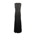 thumbnail image 2 of Aidan Mattox Crew Neck Sleeveless Zipper Back Embellished Godet Mesh Dress-BLACK / 6, 2 of 3