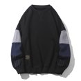 thumbnail image 3 of Printemps Automne Pull Hommes Col Rond à Rayures Filetage Patchwork Manches Longues Sports Hoodies Casual Tops, 3 of 6