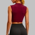 thumbnail image 5 of Bibifish Womens Tank Tops Neck Sleeveless Side Split Hem Workout Camisoles Cropped Fitted Summer Sleeveless Shirts, 5 of 7
