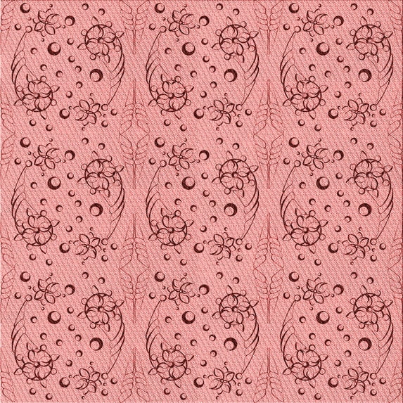 Ahgly Company Machine Washable Indoor Square Transitional Pastel Pink Area Rugs, 5' Square