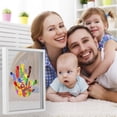 thumbnail image 5 of Pcapzz Clear Family Handprint Kit DIY Handmade Keepsake Wooden Frame with 6 Paints Pen Eraser Paintbrush Non-Marking Nails Newborn Keepsake Baby Handprint Footprint Kit for New or Expecting Parent, 5 of 9