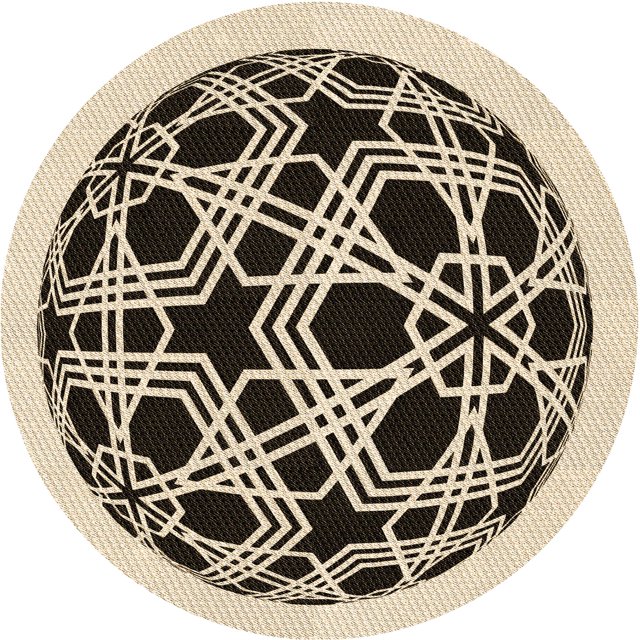 Ahgly Company Tapis Rond Lavable en Machine Intérieur Transitionnel Or Vanille, 4 Pieds Rond