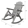 thumbnail image 3 of Tcbosik Outdoor Rocking Chair, Wooden Lounge Chair, Rocker for Garden, Balcony, Porch, 330 lbs Capacity, Light Gray, 3 of 8