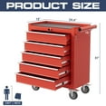 thumbnail image 6 of 5-Drawer Tool Chest,Rolling Tool Cart with Wheels,High Capacity Tool Cabinet with Locking System for Garage, Warehouse, Workshop-Red, 6 of 7