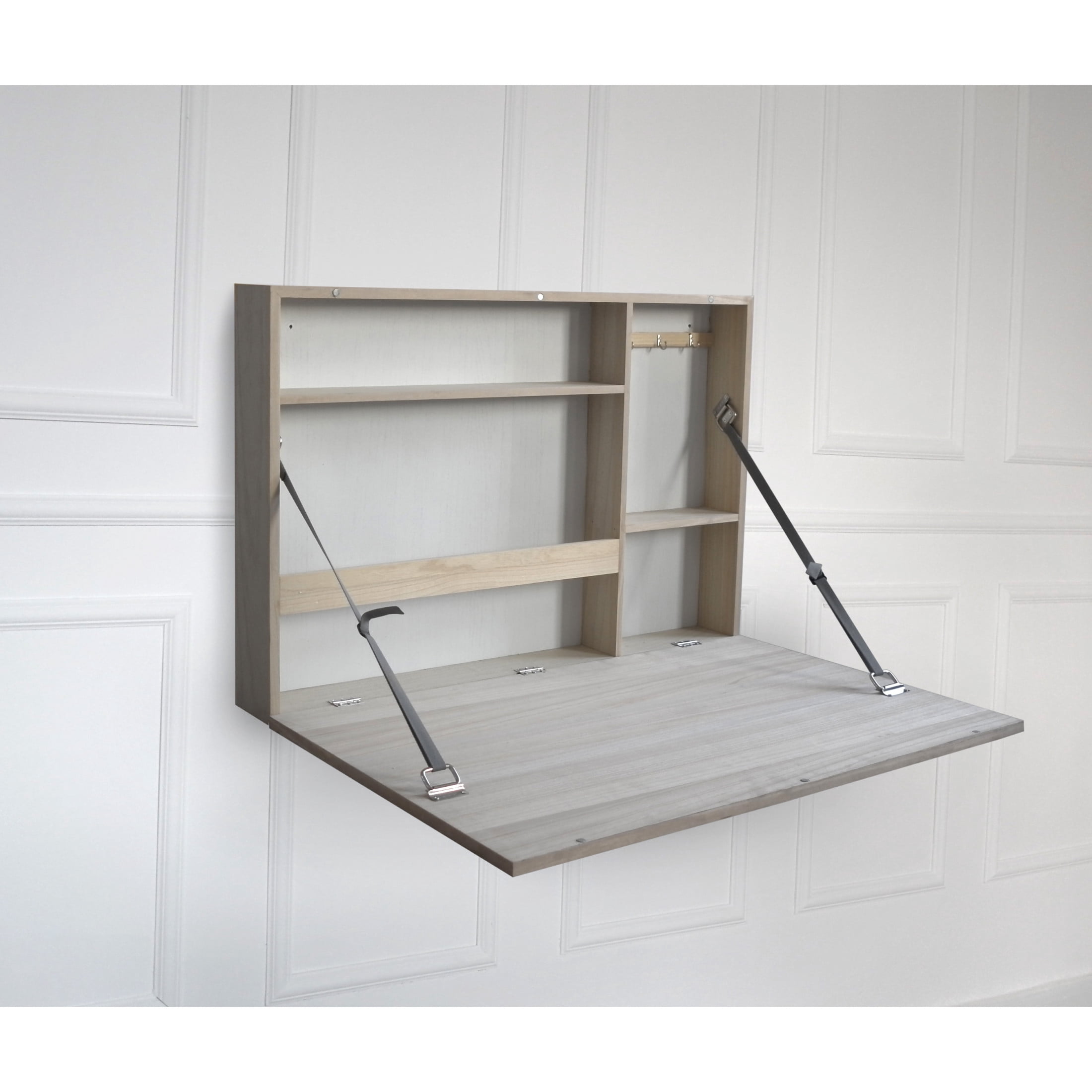 Prinz Wall-Mounted Natural 36' X 24' Folding Murphy Desk with Chalkboard