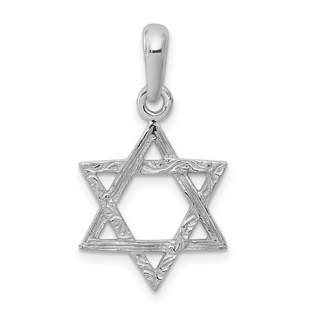Love Star Of David Pendant - 14k White Gold Jewish Jewelry Star Of David Pendant Charm Necklace Religious Judaica For Women