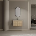 thumbnail image 3 of 30" Wall-Mounted Bathroom Vanity whit Ceramic Sink, 2-Soft Closing Door, Oak, Plywood, 3 of 9