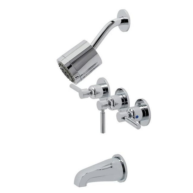 Kingston Brass KBX8131DL Concord Three-Handle Tub & Shower Faucet, Polished Chrome