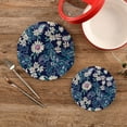 thumbnail image 2 of Coolnut Daisy Dot Paisley Placemats Set of 2, Woven Washers, Cotton, Round Large Pot Holder, Heat Resistant, for Pot Countertops Home Decor, 2 of 7