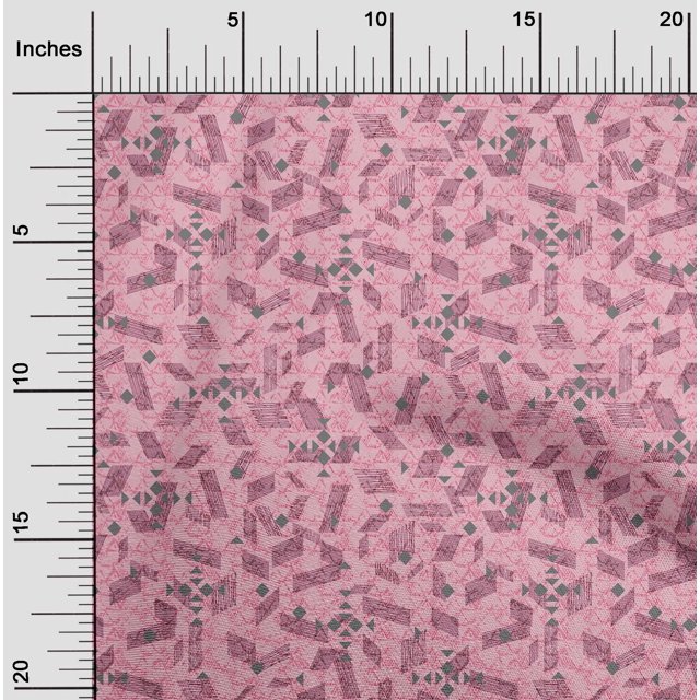 oneOone Rayon Medium Pink Fabric Geometric Texture Sewing Craft Projects Fabric Prints By Yard 56 Inch Wide