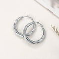 thumbnail image 6 of [Clearance] Stainless Steel Bamboo Hoop Earrings for Women 40mm Thick Huggie Hoops Simple Minimalist Ear Jewelry Gift on Clearance, 6 of 8