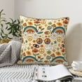 thumbnail image 6 of Kll Mushrooms And Rainbows Peace Decorative Throw Pillow Covers Velvet Soft For Couch Sofa Bedroom Living Room Outdoor -16"X16", 6 of 8
