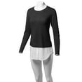 thumbnail image 5 of FashionOutfit Women's Classic Soft Stretch Shirt Tail Contrast Viscose Sweater Top, 5 of 5