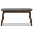 thumbnail image 3 of Baxton Studio Easton Upholstered Bench in Dark Gray and Walnut Brown, 3 of 8