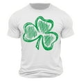 thumbnail image 3 of lcziwo St Patricks Days Shirts Men Green Shamrock Print Tees Casual Streetwear Short Sleeve Pullover Tops Crewneck Big and Tall Daily T Shirts Holiday Sales,White,XL, 3 of 6
