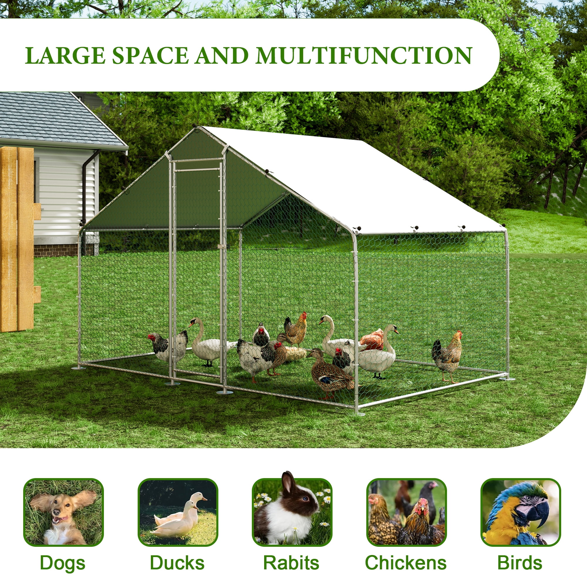 Free Shipping! TOETOL Extra Large Metal Chicken Coop Walkin Free Shipping! TOETOL Extra Large Metal Chicken Coop Walkin
