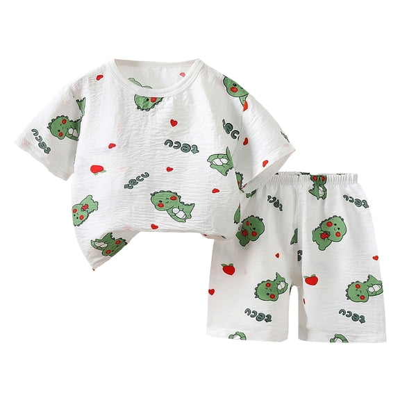 Caqnni Toddler Baby Girl Clothes Summer Outfits Cute Bow Button Ruffle Camisole Shorts Set Short T-shirt Sets White 2-3 Years