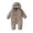 Gray, variant on Jalioing Newborn Baby Fuzzy Snowsuit Cute Solid Color Long Sleeve Zipper Rompers Winter Thermal Fleece Jumpsuit
